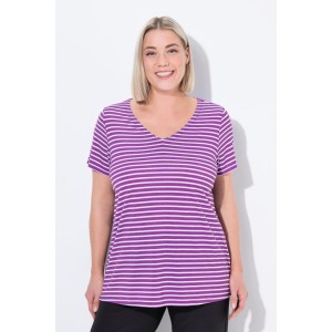 Damskie Koszulka funkcyjna prążkowanie klasyczny krój dekolt w serek rękaw 1/2