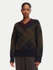 Barbour Sweter Shae LKN1841TN43 Zielony ciemny Relaxed Fit