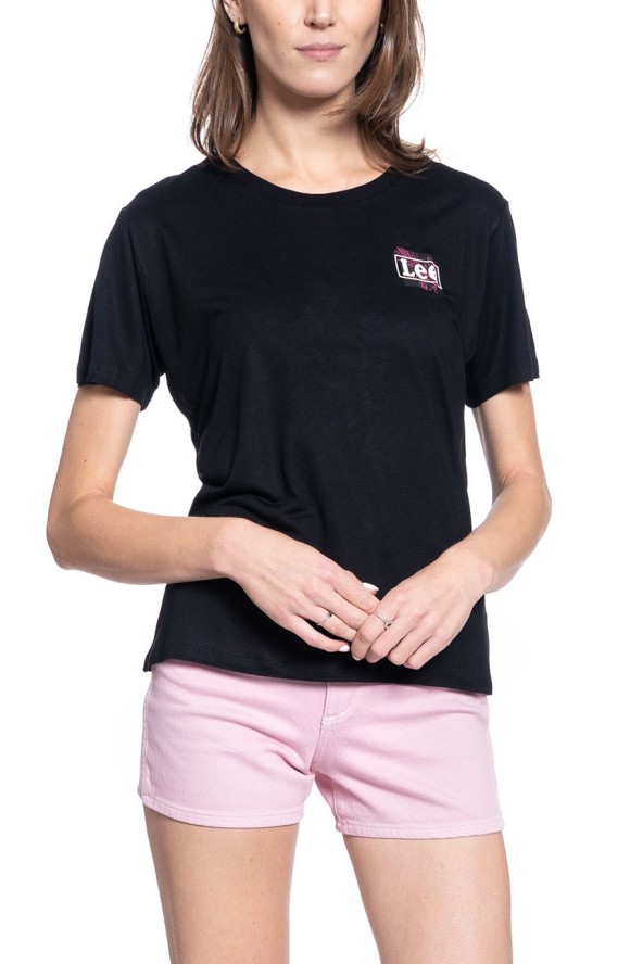 DAMSKI T-SHIRT LEE RELAXED FIT TEE BLACK L40CBW01 112108491