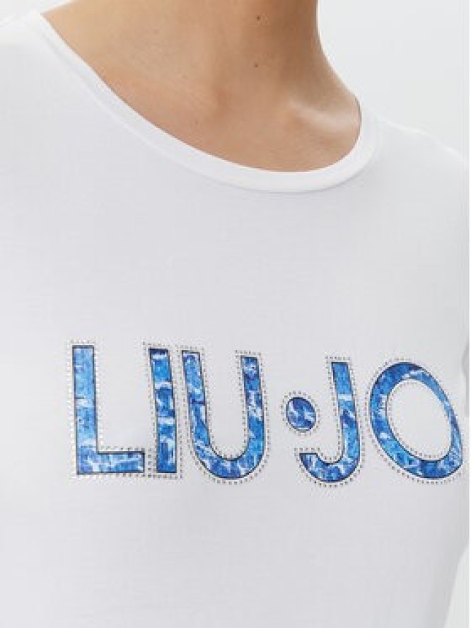 Liu Jo Beachwear T-Shirt VA5154 JS003 Biały Regular Fit