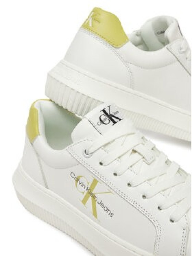 Calvin Klein Jeans Sneakersy Chunky Cupsole Laceup Mon Lth YW0YW00823 Biały