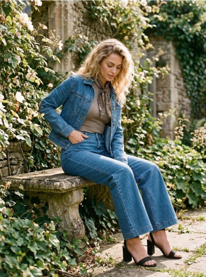 Bawełniany prążkowany top basic - brązowy