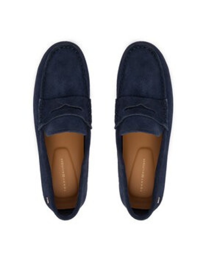Tommy Hilfiger Mokasyny Flag Soft Suede Driver Loafer FW0FW08558 Granatowy