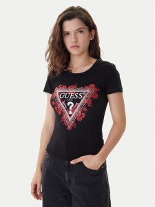 Guess T-Shirt W6RI23 J1314 Czarny Regular Fit