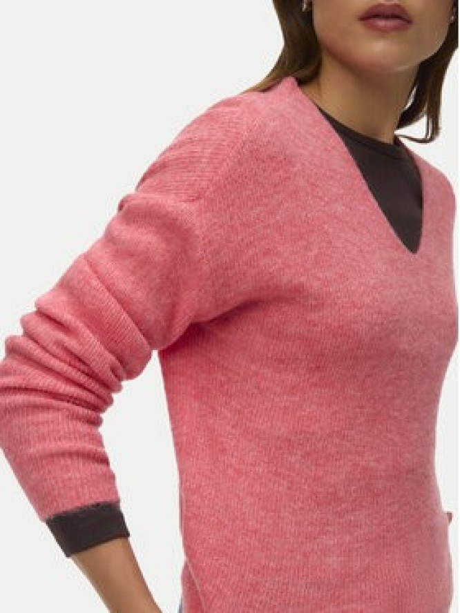 Vero Moda Sweter Crewlefile 10233357 Koralowy Loose Fit
