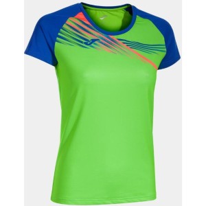 Damski T-shirt Sportowy Joma Elite X Fluor Zielony-Royal L - Komfort i Styl