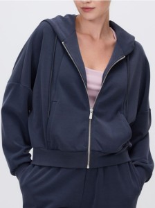 Rozpinana bluza z modalem - granatowy