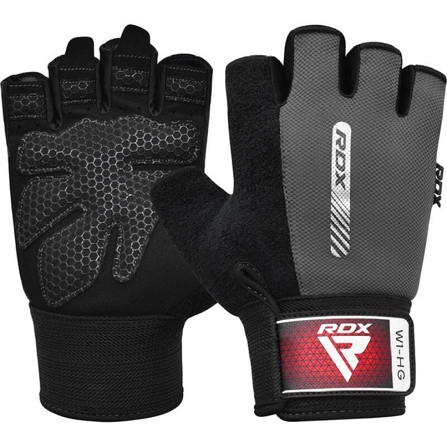 Rękawiczki fitness W1 - Z otwartymi palcami - Szary – S