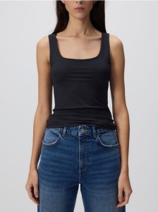 Gładki top - czarny