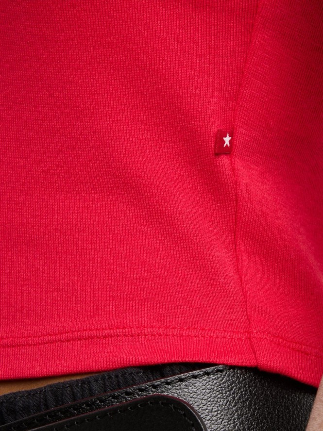 Koszulka damska slim z dekoltem caro czerwona Missa 603