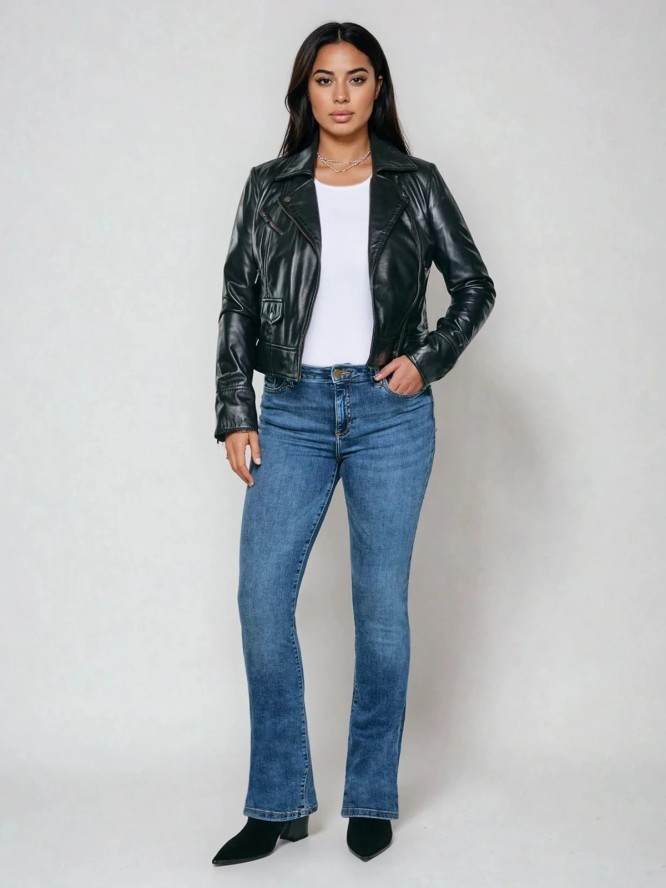 Jeansy damskie granatowe Adela Bootcut 536