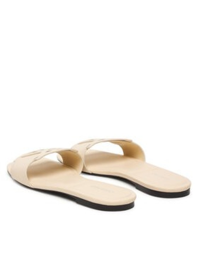 Calvin Klein Klapki Square Flat Sandal Emblem HW0HW03128 Żółty