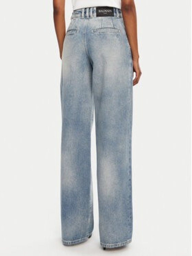 Balmain Jeansy DF0ML095DF17 Niebieski Loose Fit