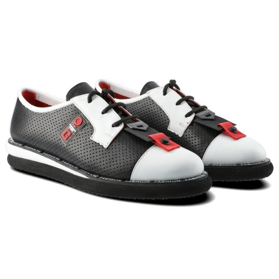 Czarne Półbuty Lanqier Damskie Modne Obuwie