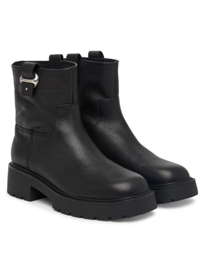 Calvin Klein Botki Chunky Ankle Boot Lth Hdw HW0HW03202 Czarny