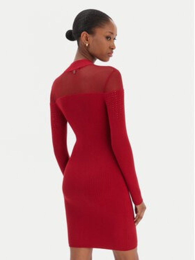 Guess Sukienka dzianinowa W6RK98 Z2YJ2 Czerwony Slim Fit