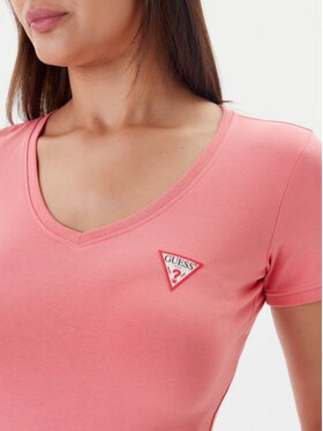 Guess T-Shirt W2YI45 J1314 Różowy Slim Fit