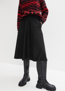 Spódnica midi z mieszanki wiskozy, dł. za kolano