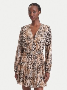 Guess Sukienka codzienna W6BK42 W4225 Brązowy Slim Fit