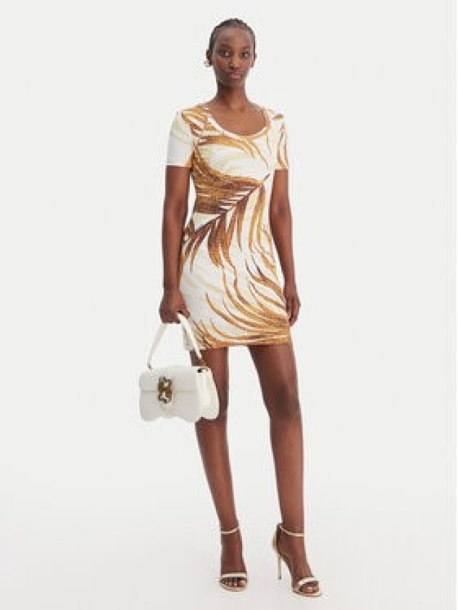 Just Cavalli Sukienka codzienna 80PAOE02 CJ112 Biały Slim Fit