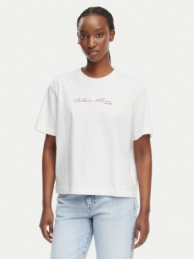 Calvin Klein Jeans T-Shirt LV047F820G Biały Regular Fit