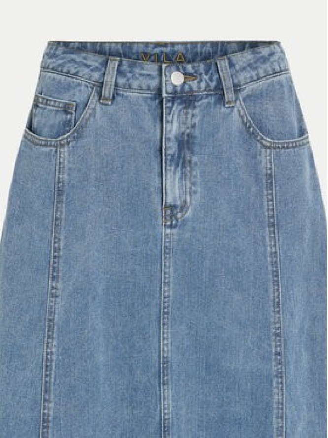 Vila Spódnica jeansowa Kora 14106317 Niebieski Regular Fit