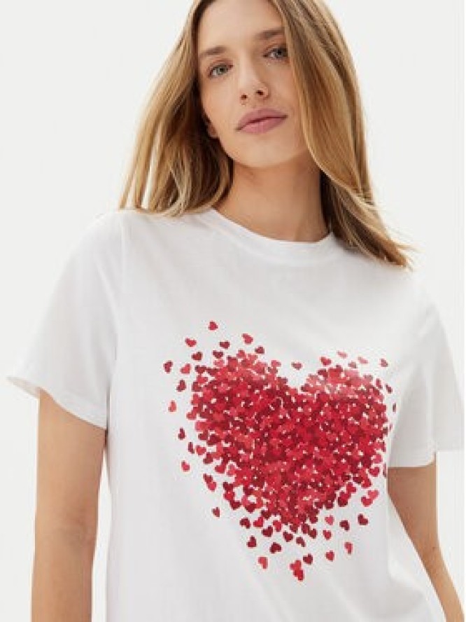 Pieces T-Shirt Maria 17155082 Biały Relaxed Fit