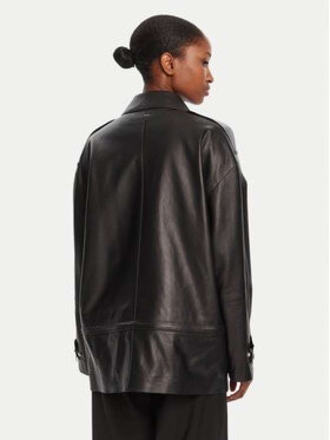 BOSS Kurtka skórzana Salaha 50544445 Czarny Relaxed Fit