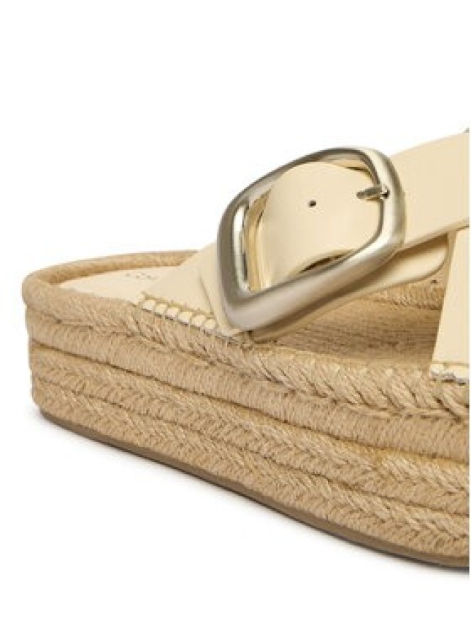 Calvin Klein Espadryle Flatf Espadrill Cross Lth Hdw HW0HW02892 Écru