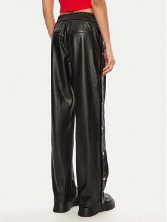 HUGO Spodnie z imitacji skóry Hileda-1_B 50522349 Czarny Straight Leg