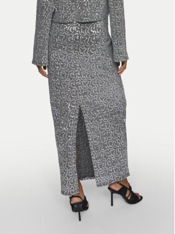 Vila Spódnica maxi Sanadu 14101820 Srebrny Regular Fit