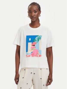 Vero Moda T-Shirt Salli Mette 10344804 Biały Regular Fit