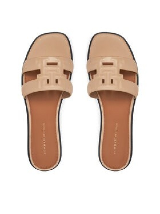 Tommy Hilfiger Klapki Th Logo Strap Mule FW0FW08671 Beżowy