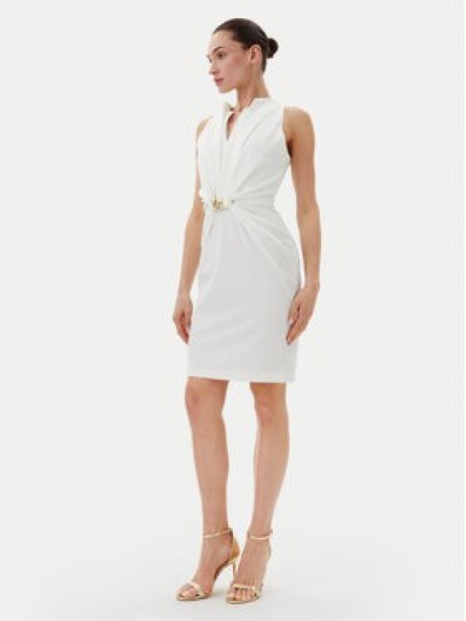 Rinascimento Sukienka koktajlowa CFC0123794003 Biały Regular Fit