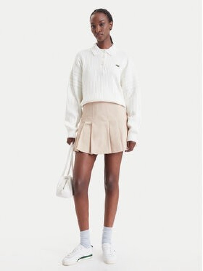 Lacoste Spódnica plisowana JF8001 Beżowy Regular Fit
