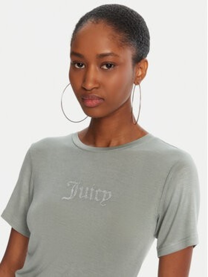 Juicy Couture T-Shirt Sheer JCWCT225301 Zielony Slim Fit