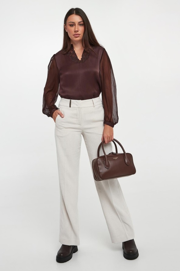 Bluzka damska z wiskozowej krepy TWINSET