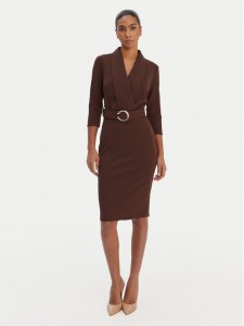 Rinascimento Sukienka koktajlowa CFC0126777003 Brązowy Slim Fit