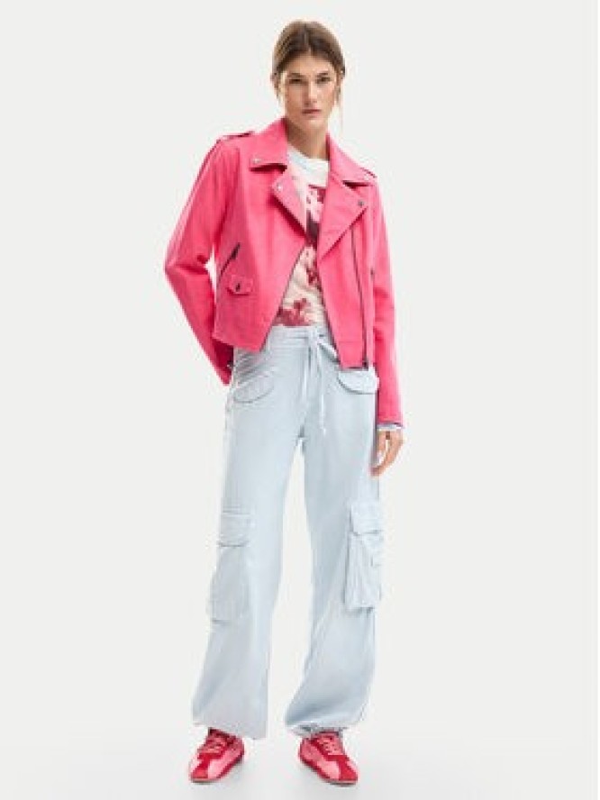 Desigual Kurtka z imitacji skóry Lolly 26SWEW06 Różowy Regular Fit