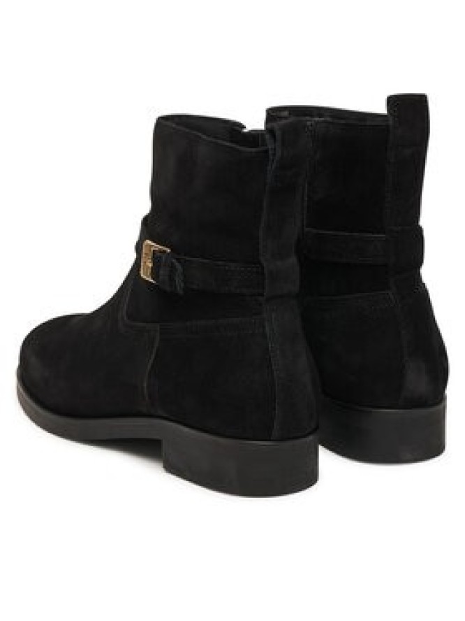 Tommy Hilfiger Botki Th Buckle Riding Suede Bootie FW0FW09047 Czarny