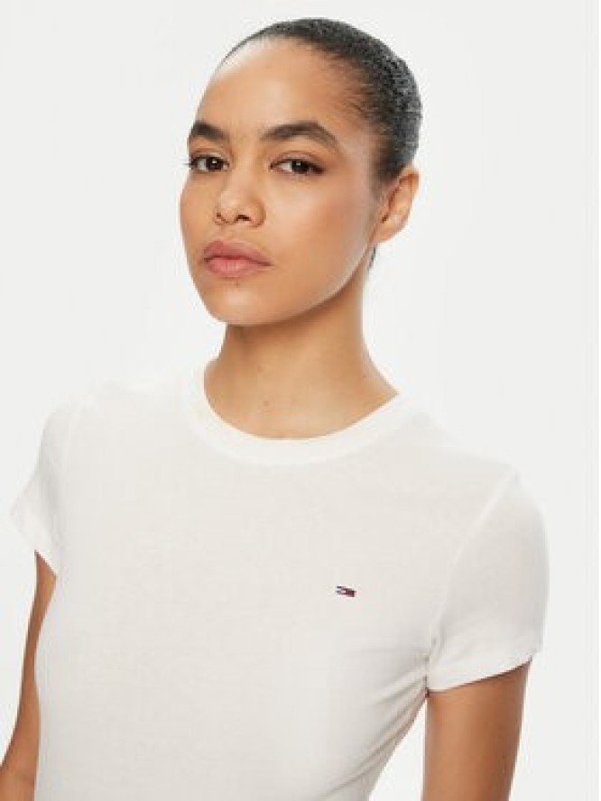 Tommy Jeans T-Shirt DW0DW20459 Biały Slim Fit