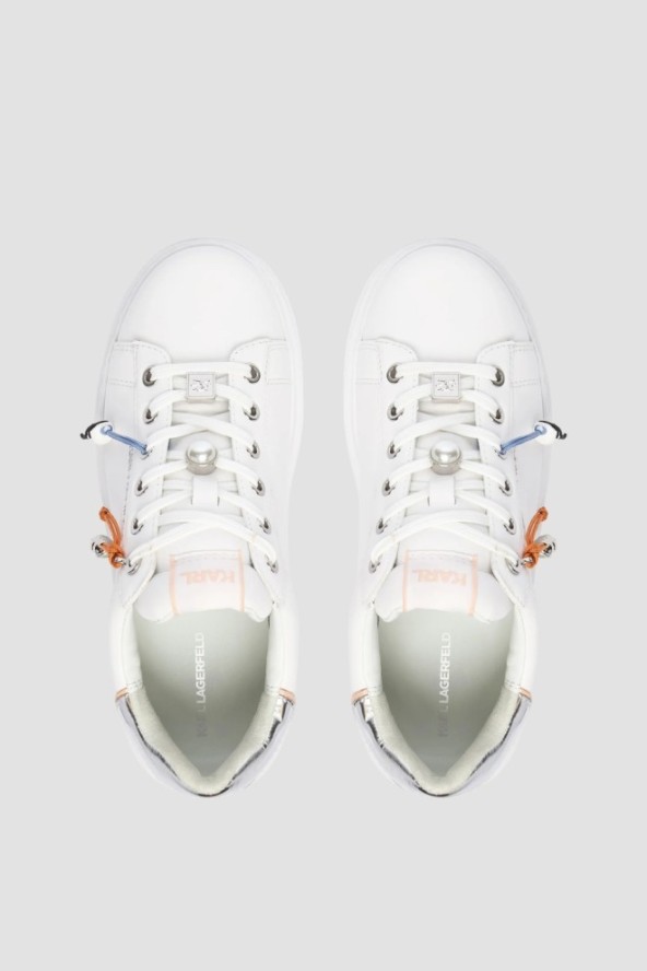KARL LAGERFELD Białe damskie sneakersy ANAKAPRI TASSEL CHARMS, Rozmiar 37