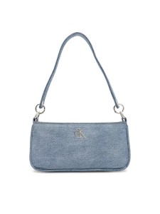 Calvin Klein Torebka Denim Shoulder Pouch W/Strap LV04F3217G Niebieski
