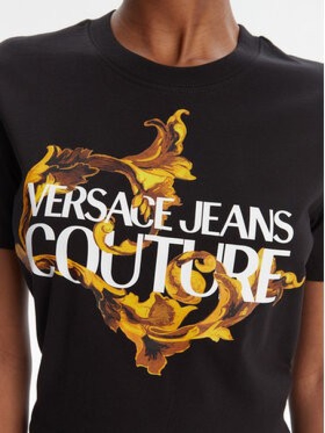 Versace Jeans Couture T-Shirt 79HAHE06 CJ00E Czarny Regular Fit