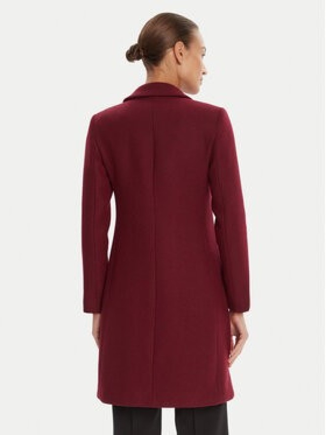 Rinascimento Płaszcz wełniany CFC0126118003 Bordowy Regular Fit