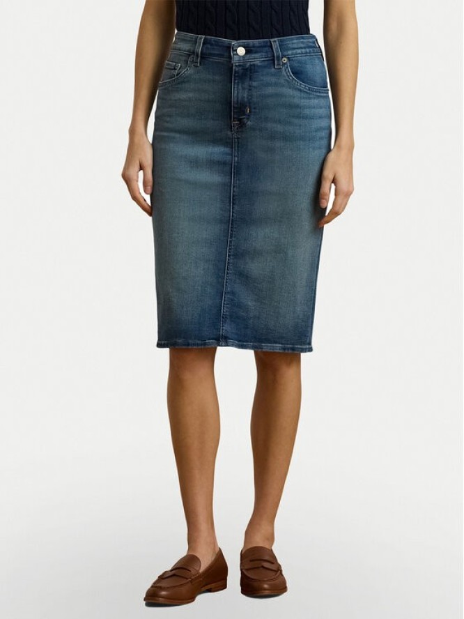 LAUREN RALPH LAUREN Spódnica jeansowa 200817846001 Granatowy Straight Fit