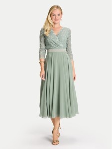 Swing Sukienka koktajlowa 5AE29100 Zielony Regular Fit