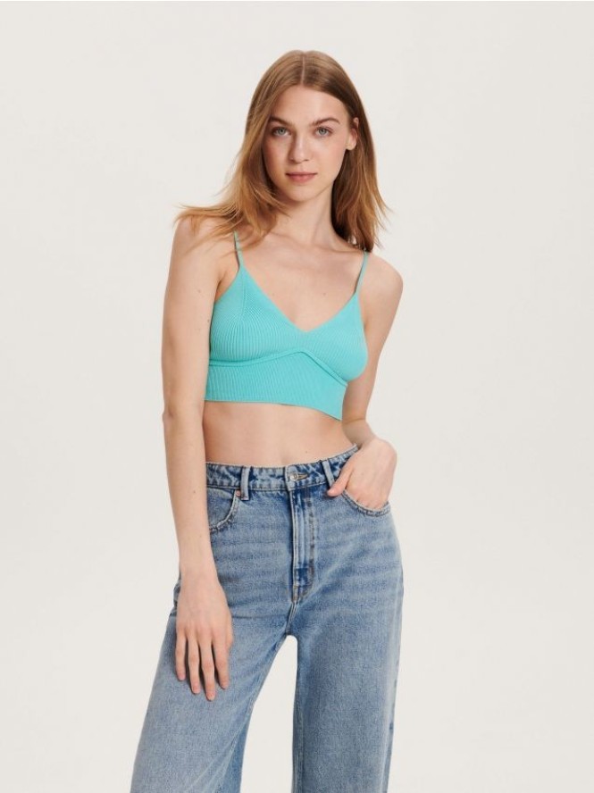 Crop top - niebieski