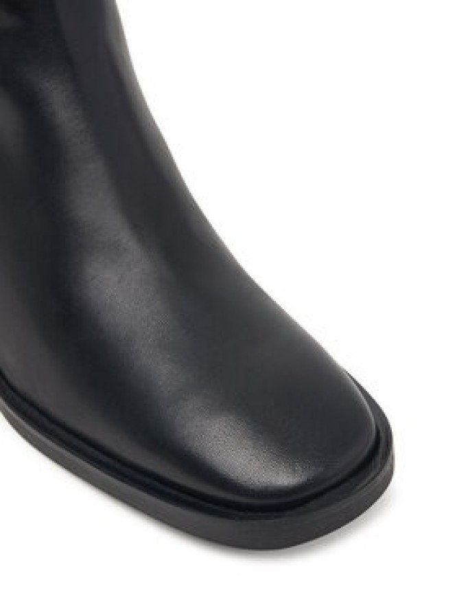Calvin Klein Kozaki Block Heel High Boot Zip Lth HW0HW03172 Czarny