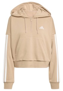 Bluza damska Essentials 3-Stripes French Terry Hoodie Quarter Zip